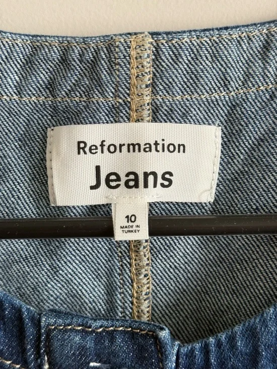 Reformation Tropez Denim Mini Dress Salinas Wash Size 10 - $218 - Picture 4 of 7